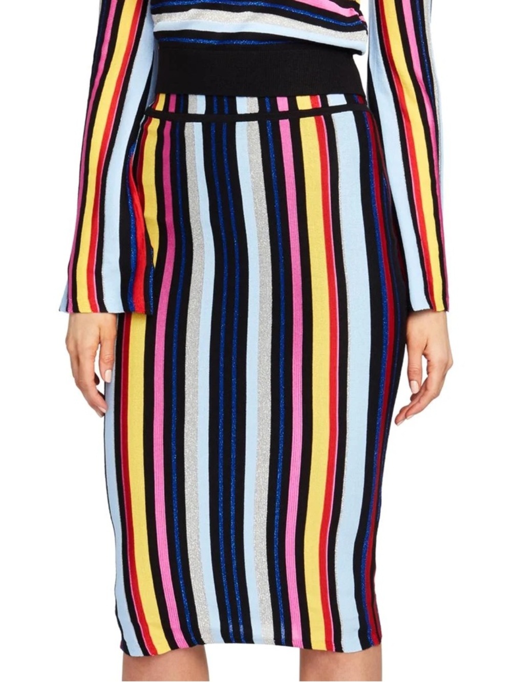 Rachel Roy Multicolor Striped Knit Pencil Skirt – Bodycon Stretch Skirt